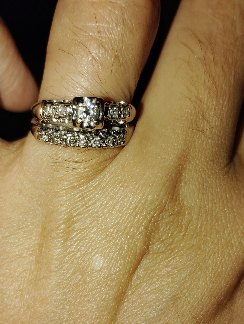 Classic White Gold Diamond Accent Women's Ring - White